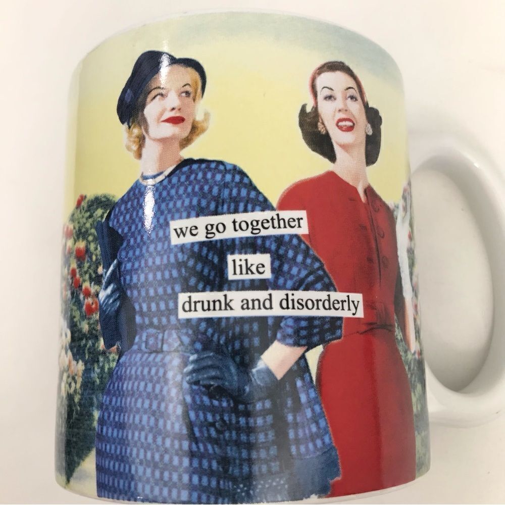 Anne Taintor Vintage Women Drunk And Disorderly Graphic Mug - Picture 3 of 8